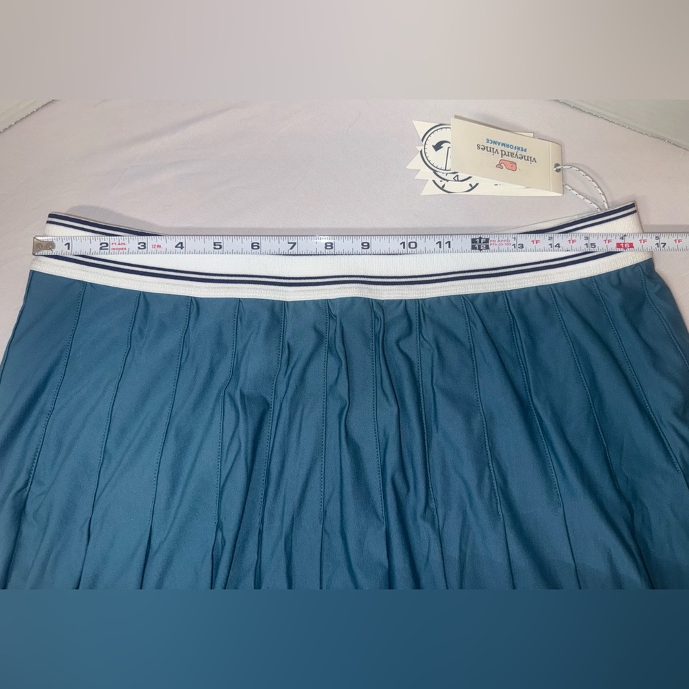 NEW Vineyard Vines Performance Pleated Skort Skirt Sz L Large Mallard Blue Golf - Picture 5 of 12